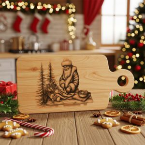Christmas Laser Engraving File, Santa Charcuterie Board, Holiday