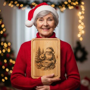 Christmas Laser Engraving File, Santa Charcuterie Board, Kitchen