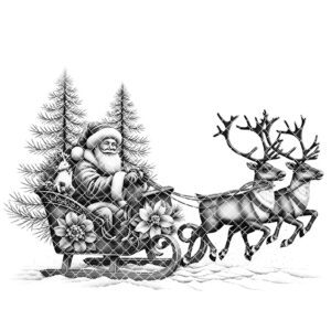 Christmas Laser Engraving File, Santa Sled Charcuterie Board,