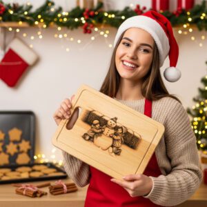 Christmas Laser Engraving File, Snowman Charcuterie Board, Kids