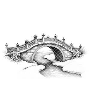 Christmas Laser Engraving File, Snowy Bridge Charcuterie Board,