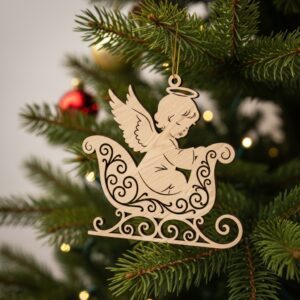 Christmas Ornament File, Baby Angel Bundle, 6 Unique