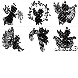 Christmas Ornament File, Baby Angel Bundle, 6 Unique