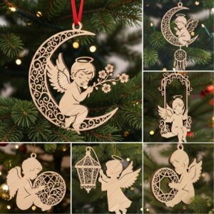 Christmas Ornament Laser File, Baby Angel Memorial, 6