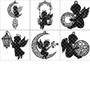 Christmas Ornament Laser File, Baby Angel Memorial, 6