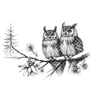 Christmas Owl Laser Engraving File, Charcuterie Board Design