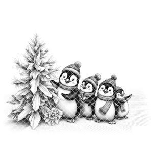 Christmas Penguin Engraving Laser File, Charcuterie Board Holiday