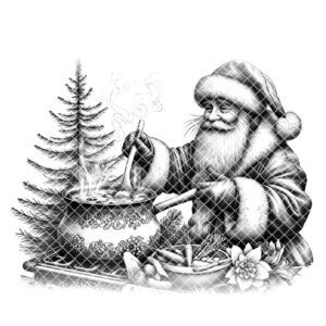 Christmas Santa Charcuterie Board Laser Engraving File, Festive