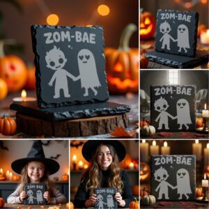 Halloween Coaster Bundle, Funny Slate Engraving Designs for