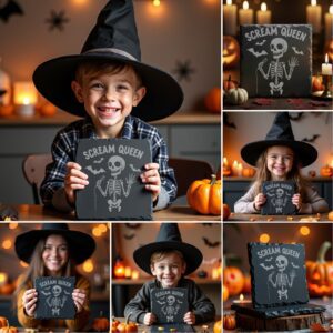 Halloween Coaster Bundle, Funny Slate Engraving Designs for