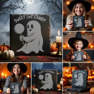 Halloween Funny Coaster Bundle, 9 Slate Engraving Designs,