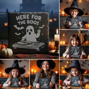 Halloween Funny Coaster Bundle, 9 Slate Engraving Designs,