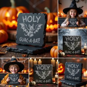 Halloween Slate Coaster Design Bundle, 9 Funny Engraving