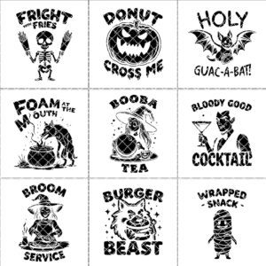Halloween Slate Coaster Design Bundle, 9 Funny Engraving