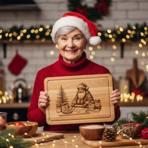 Santa Baking Christmas Laser Engraving File, Charcuterie Board
