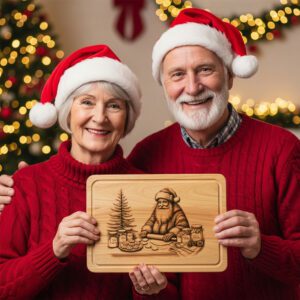 Santa Baking Christmas Laser Engraving File, Charcuterie Board