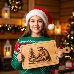 Santa Charcuterie Board Laser Engraving File, Christmas Holiday