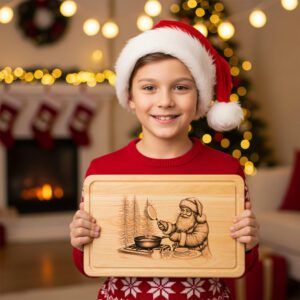 Santa Charcuterie Board Laser Engraving File, Funny Christmas