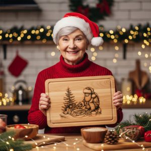 Santa Charcuterie Board Laser Engraving File, Funny Christmas