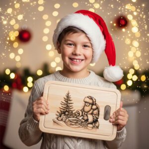 Santa Charcuterie Board Laser Engraving File, Funny Christmas