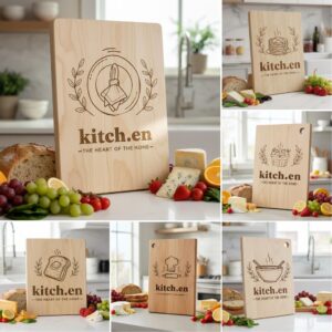 Engraving File Bundle 20 Cozy Kitchen Designs for Charcuterie Boards and Cookbooks