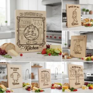 Funny Charcuterie Board Engraving File, 21 Cracked Egg Designs, Kitchen Humor