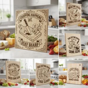 Charcuterie Board Engraving Bundle, 21 Funny Kitchen Designs, Chopping Board Art